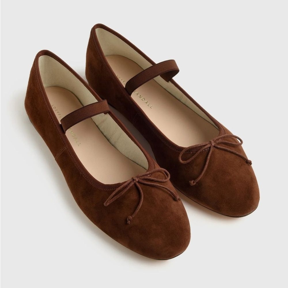 Loeffler Randall NEW Leonie Espresso Suede Ballet Flat Size 8 Brown Classic