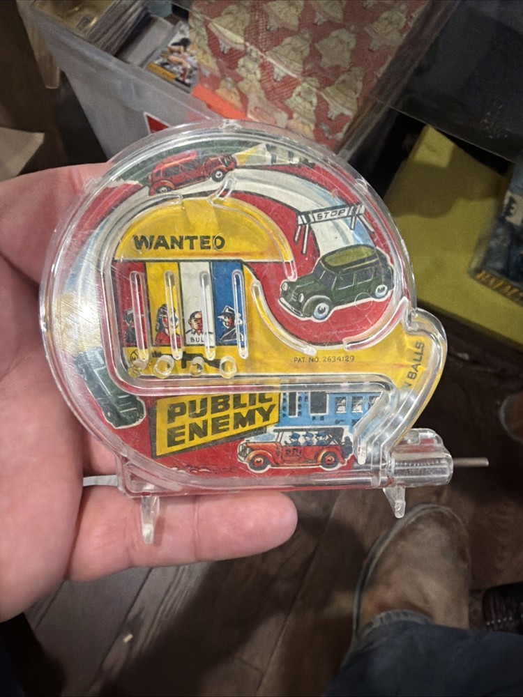 Vintage 1950s Marx PUBLIC ENEMY Handheld Pinball Game! Dexterity Toy