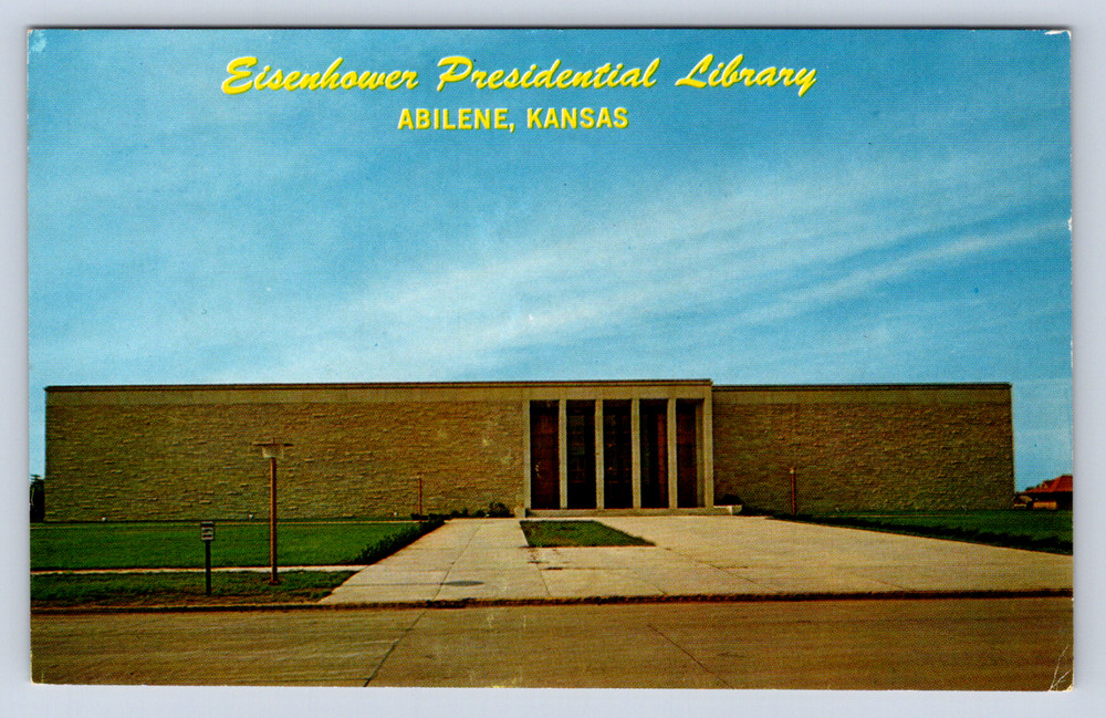 Eisenhower Presidential Library Abilene Kansas Vintage Postcard
