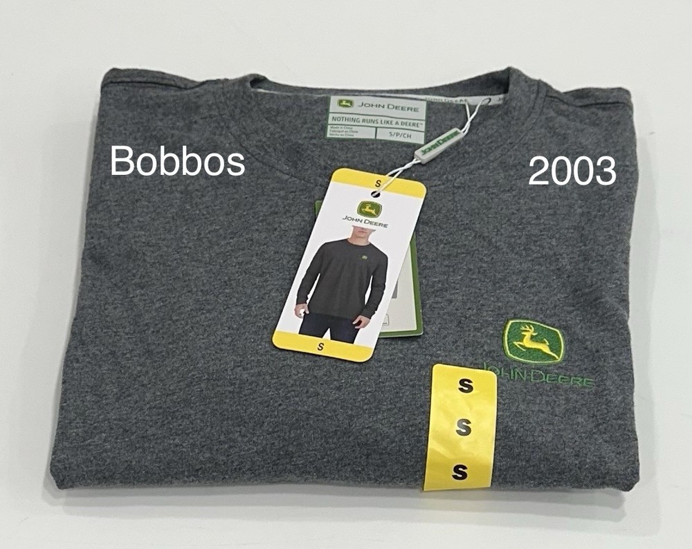 John Deere Men's Long Sleeve Cotton Logo T-Shirt, Gray, Size S