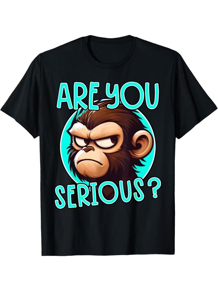 Are You Serious Grumpy Funny Monkey Meme Humor T-Shirt