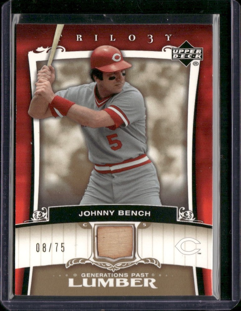 2005 Upper Deck Trilogy #PA-JB Johnny Bench Generations Past Lumber Gold #/75