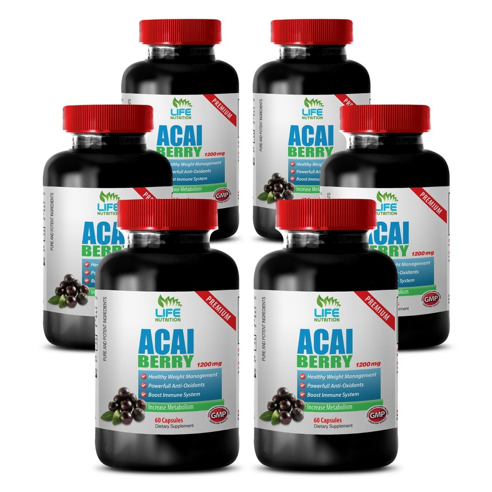 Acai Berry Extract 1200mg Energy Booster Supplement 60 Capsules-image