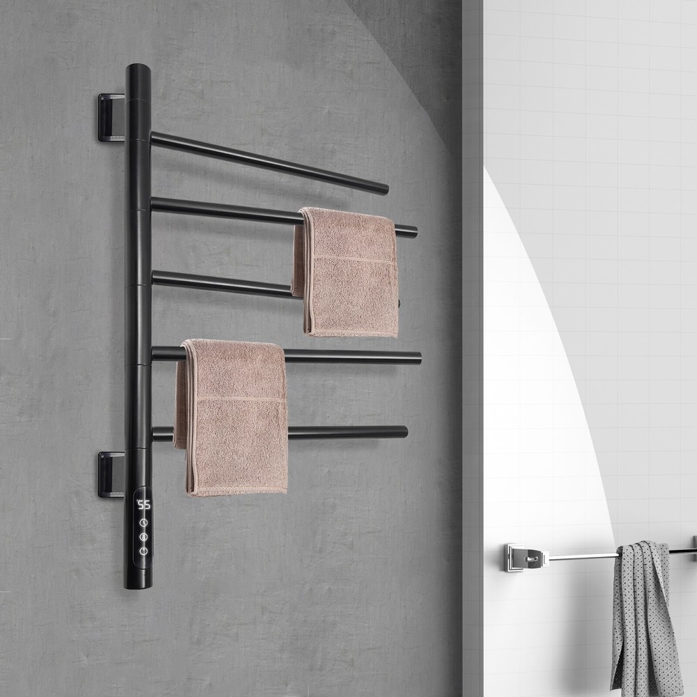 5-Bar Rotating Heated Towel Warmer for Bathrooms