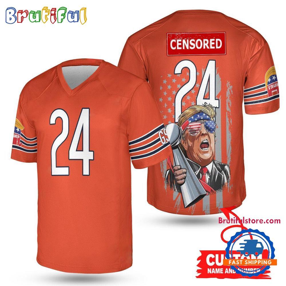 Chicago Bears Donald Trump Super Bowl Trophy Football Jersey