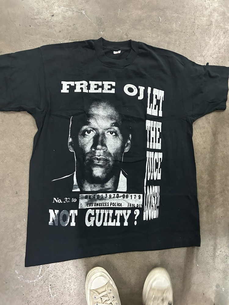 Vintage 1990s “Free OJ ,Save The Juice” Protest T-Shirt XXL , Graphic Tee
