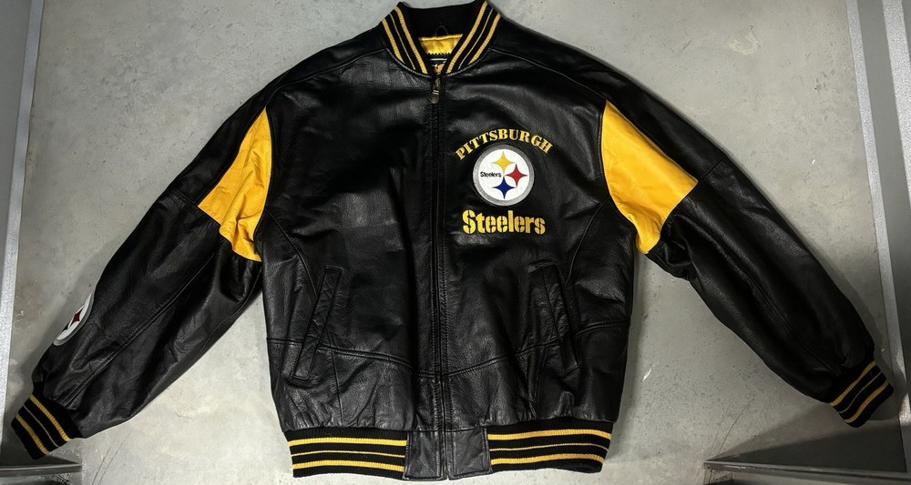 Men XL GIII Carl Banks Steelers Leather Jacket