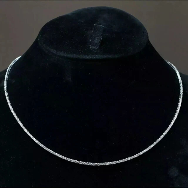 7Ct Round Lab Diamond Tennis Necklace in 14K White Gold Plated 18 Inches