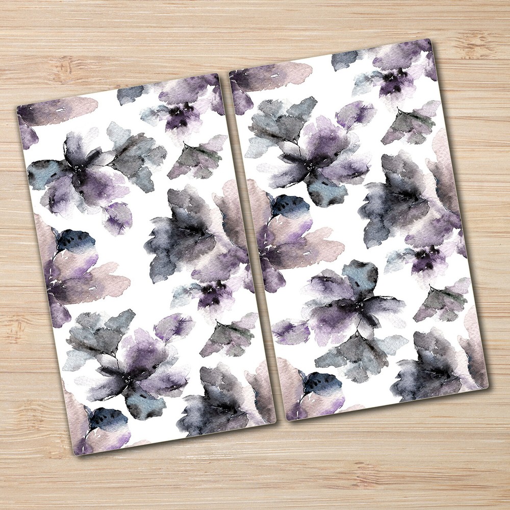 Glass Chopping Cutting Board Worktop Saver Dark Flowers | Night Floral | 2x30x52