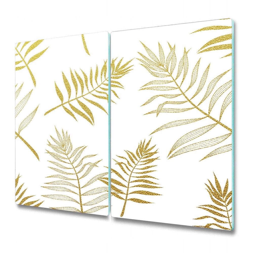 Glass Worktop Saver Utensil Board Elegant palm leaves Botanical 2x30x52