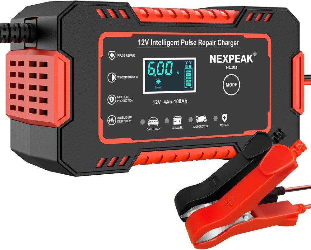 NEXPEAK NC101 12V 6A Smart Car Battery Charger and Trickle Maintainer