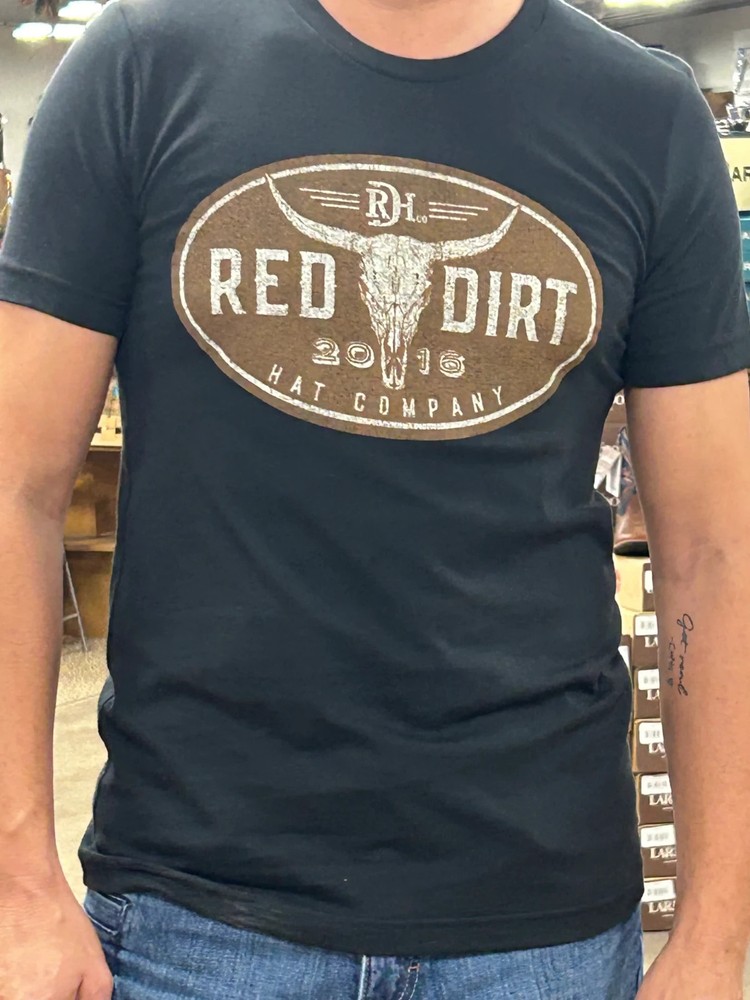 Red Dirt Hat Co Men's Short Sleeve Steer Clear Graphic T-Shirt Vintage Black