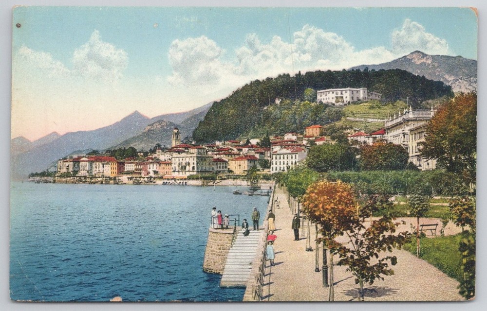Bellagio Lake Como Italy Postcard Villa Serbelloni Paul Bender Vintage