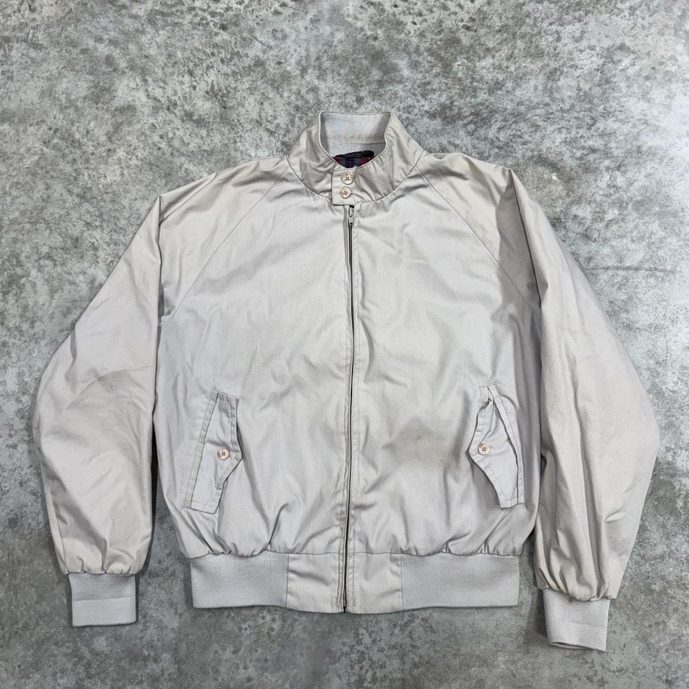 Vintage American Eagle Outfitters Jacket Mens Large Beige Bomber Plaid Lined 90s