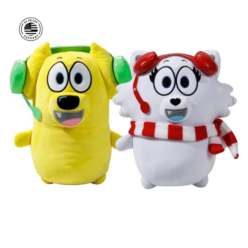 New Set of 2  Tyler & Snowi Snuggle 23cm Anime Plush Dolls Soft Stuffed Toy Gift
