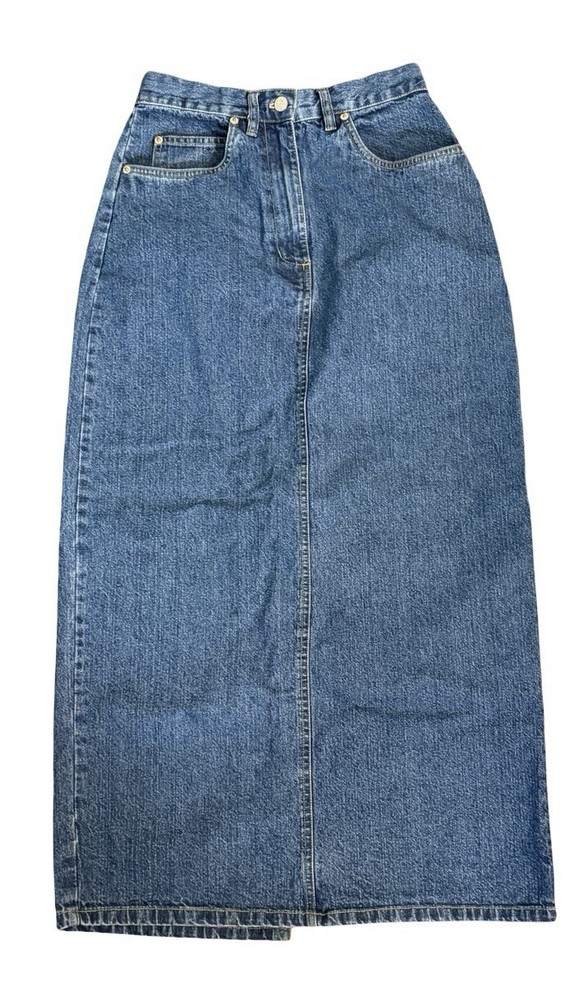 Vintage Bill Blass Jeans Denim Maxi Skirt Womens Size 6 100% Cotton USA