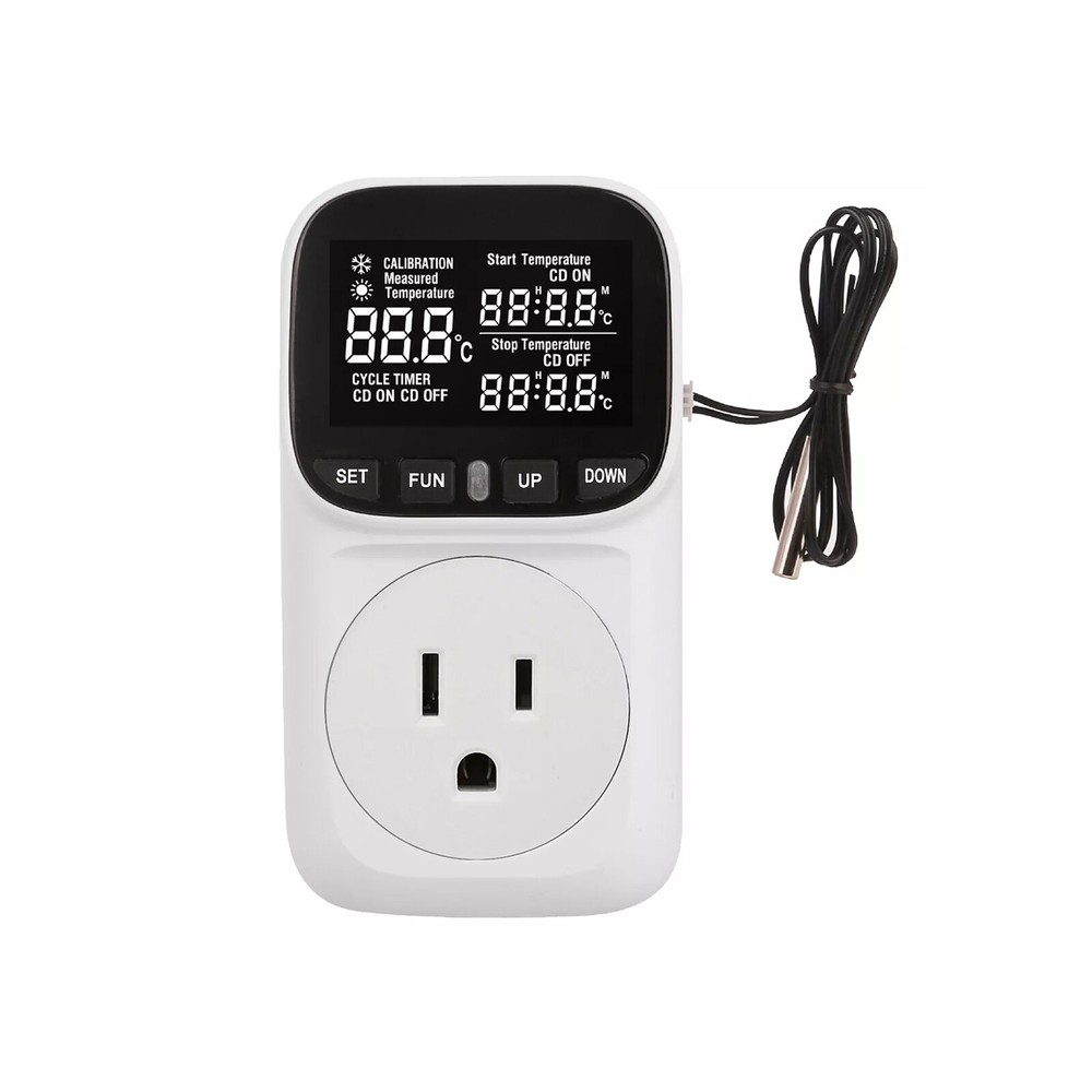 Digital Thermostat Outlet Plug Temperature Controller Outlet Socket 110V LCDsMdT