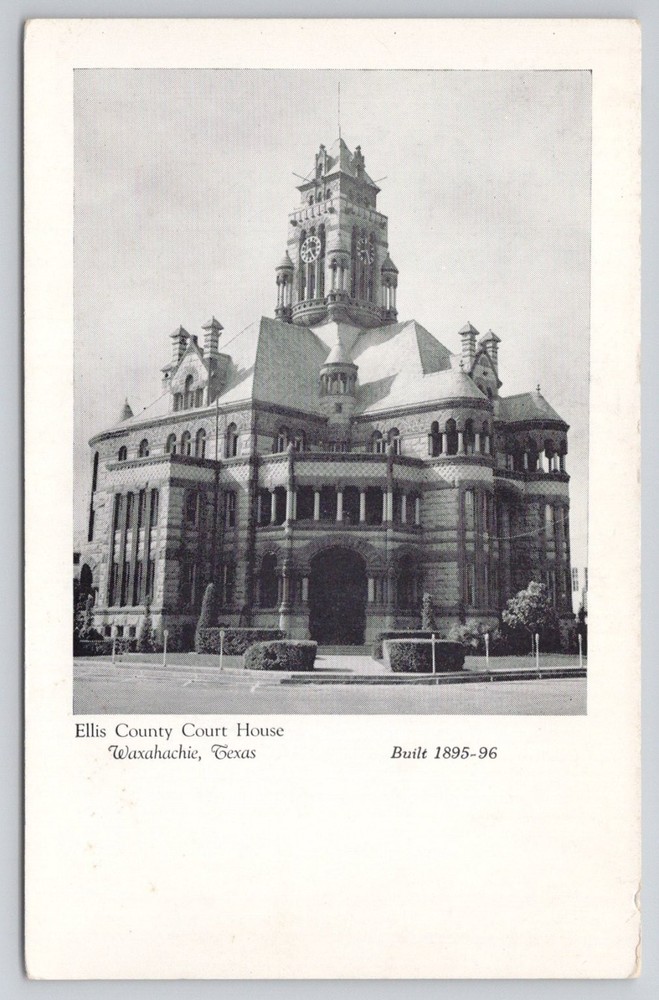 Ellis County Court House Waxahachie Texas Postcard Vintage 1895