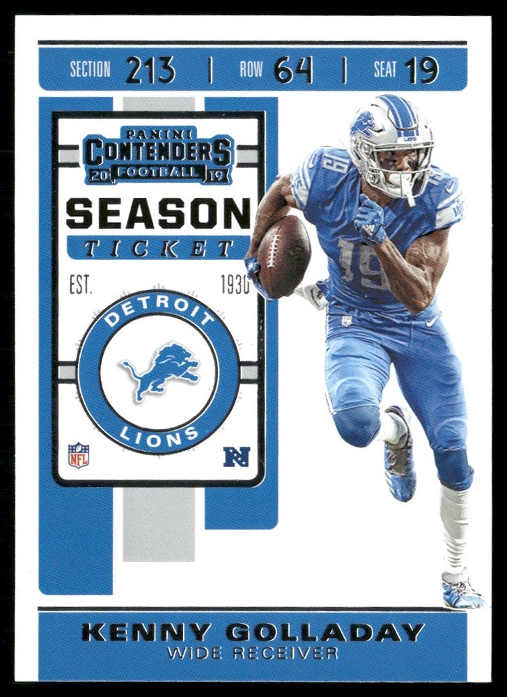 2019 Panini Contenders Season Ticket Kenny Golladay Detroit Lions #74