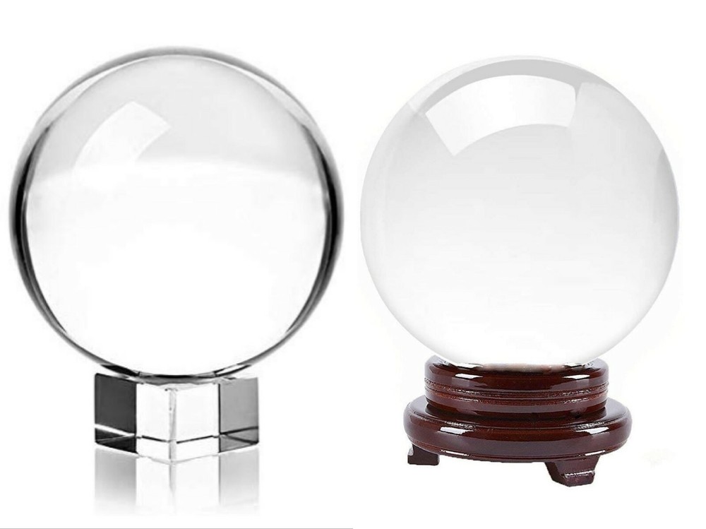 80mm FengShui Clear Crystal Ball w/ Stand Paperweight Gift Photo Prop Decor