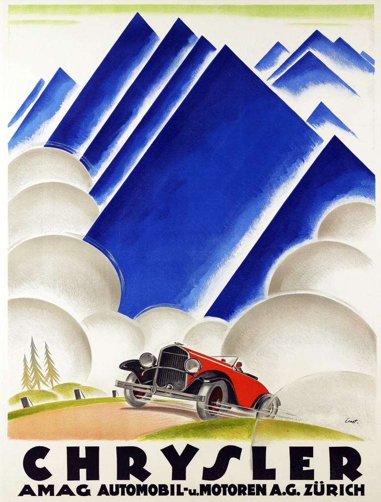 5447.Wall Decorative Poster.Chrysler.AMAG automobile.vintage red car.Room design