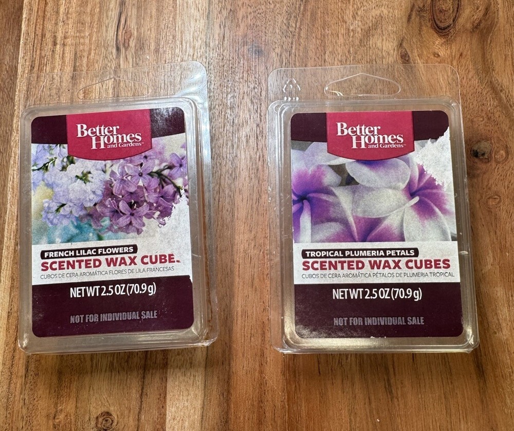 Better Homes & Gardens Scented Wax Melt Cubes 2.5oz (2) French Lilac & Trop Plum