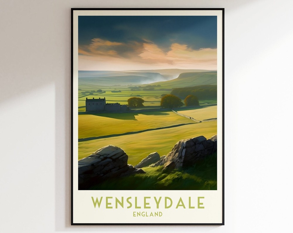 Wensleydale Travel Print England Print United Kingdom Home Decor Wall Art