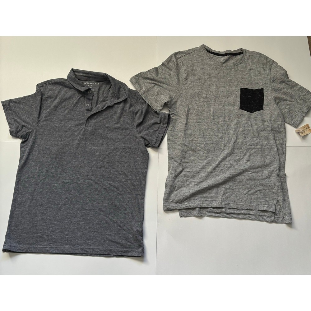 Mens Gray Tshirt and Polo Size Large