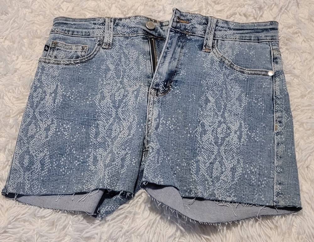 Judy Blue Shorta Lynda Denim Size M Snakeskin Print Cut Off Mid Rise