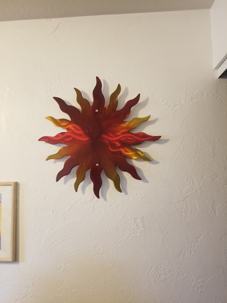 Metal Sun Wall Art Decor Hanging Indoor Outdoor Home Garden Colorful Sun decor
