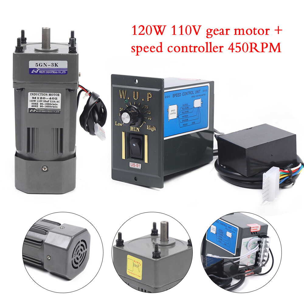 Ac 110V Reversible Gear Motor Electric Single phase Motor + Speed Controller 1:3