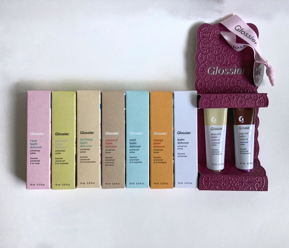 NEW Glossier Balm Dotcom Collection Set of 9 Lip Salves (Limited Edition Duo)