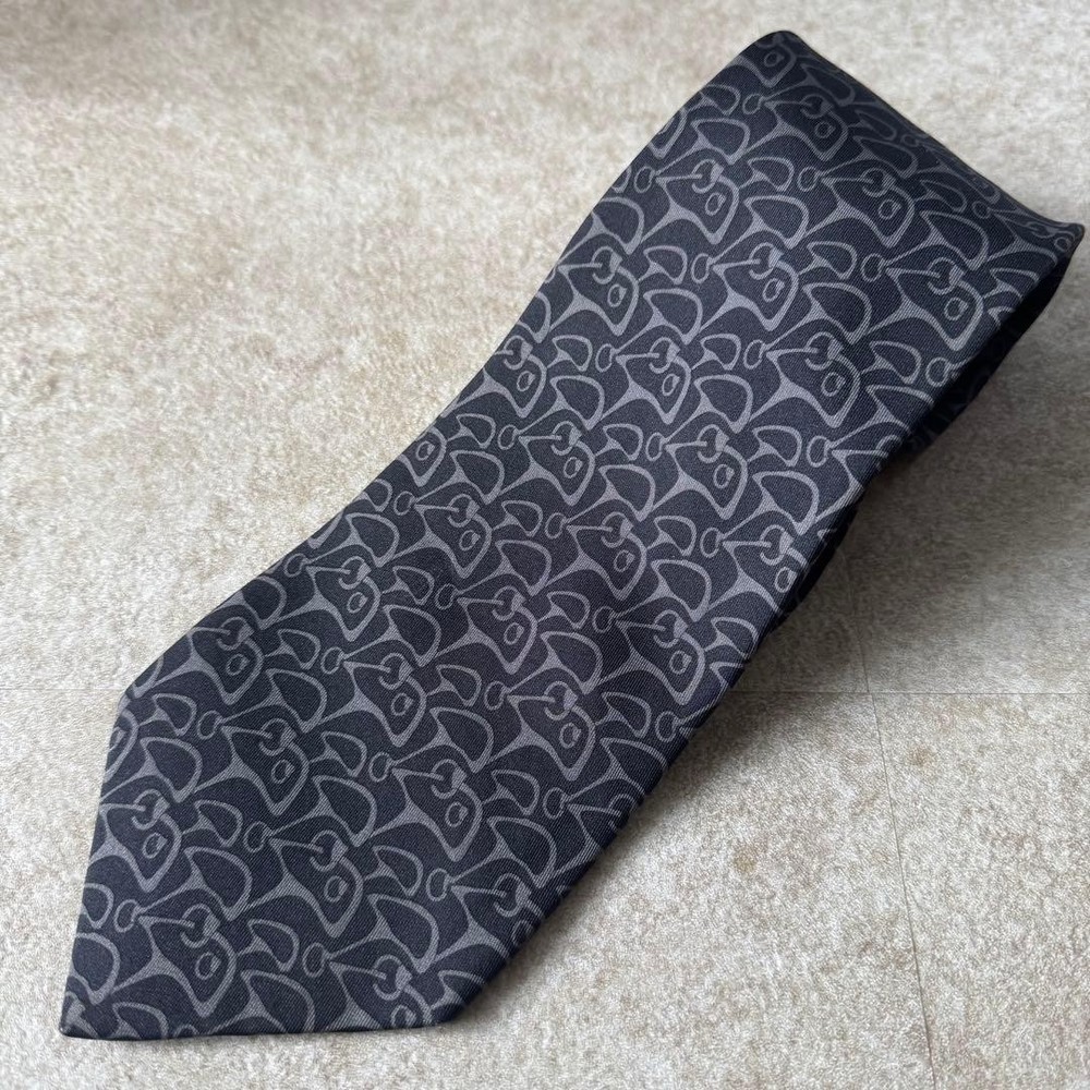 GUCCI Necktie Tie All over small pattern Men's 100% Silk Made in Italy Authentic
