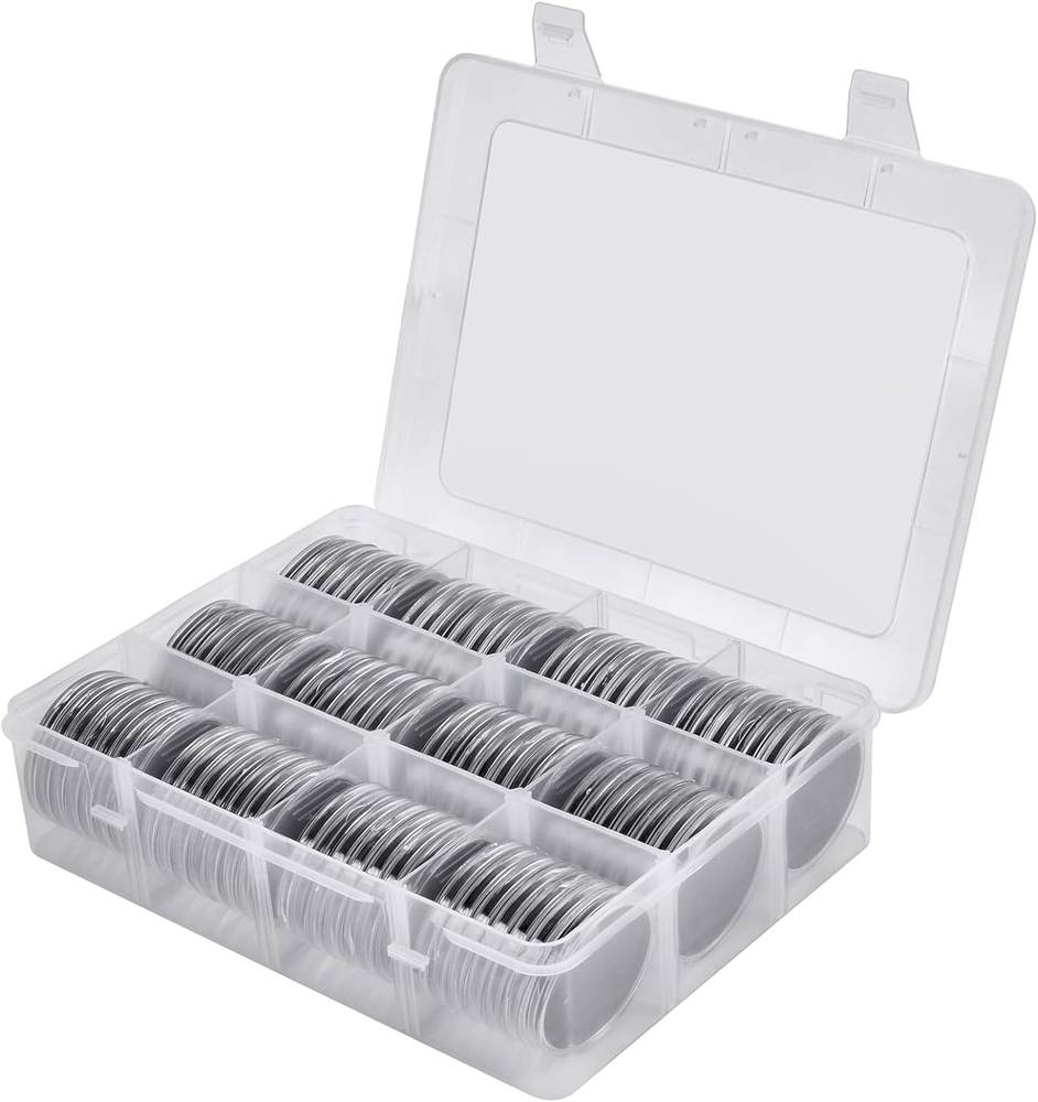 84 Pieces 46 Mm Coin Capsules, with Foam Gasket and Plastic Storage Organizer Bo
