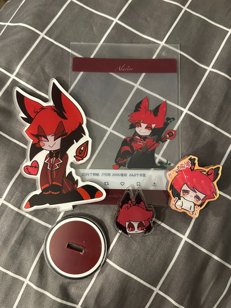 Hazbin Hotel Alastor Fanmade Acrylic Trinket Bundle