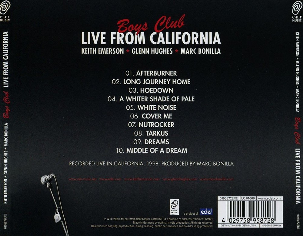 Keith Emerson/Glenn Hughes/Marc Bonilla Boy's Club New Cd