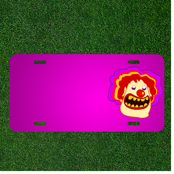 Custom Horror Clown Teeth Car License Plate with Personalized Names