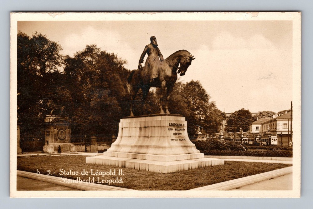 Belgium- Brussels Equestrian Statue Of Leopold II Old Post PC Vintage Postcard