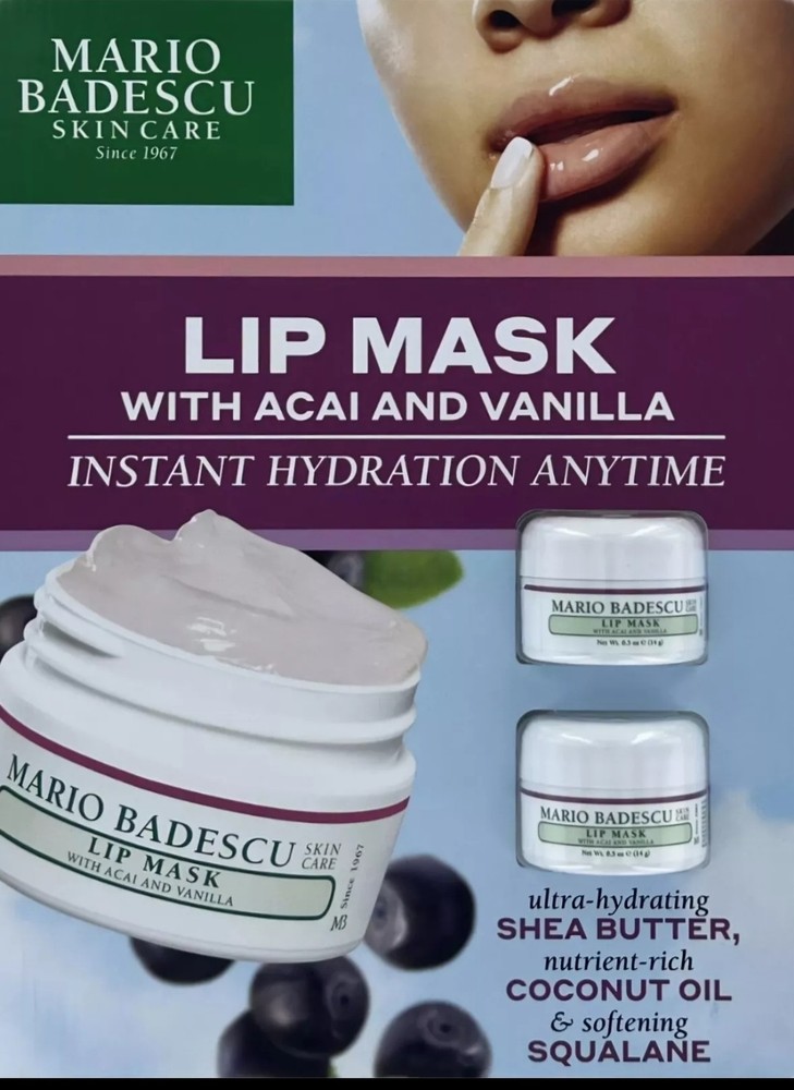 Mario Badescu Acai Vanilla Lip Mask 0.5 Oz Twin Pack-image