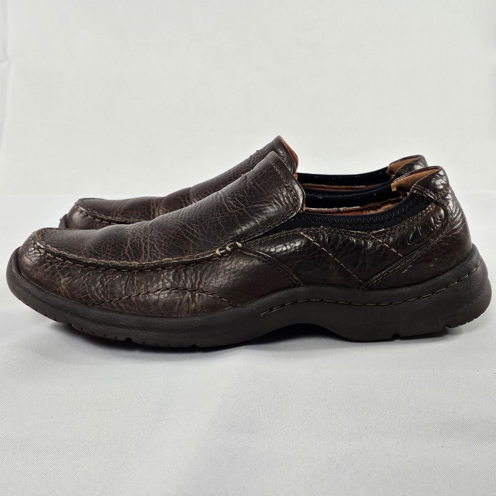 Clarks Balance 01950 Brown Leather Slip-On Loafers for Men Size 10M Preowned