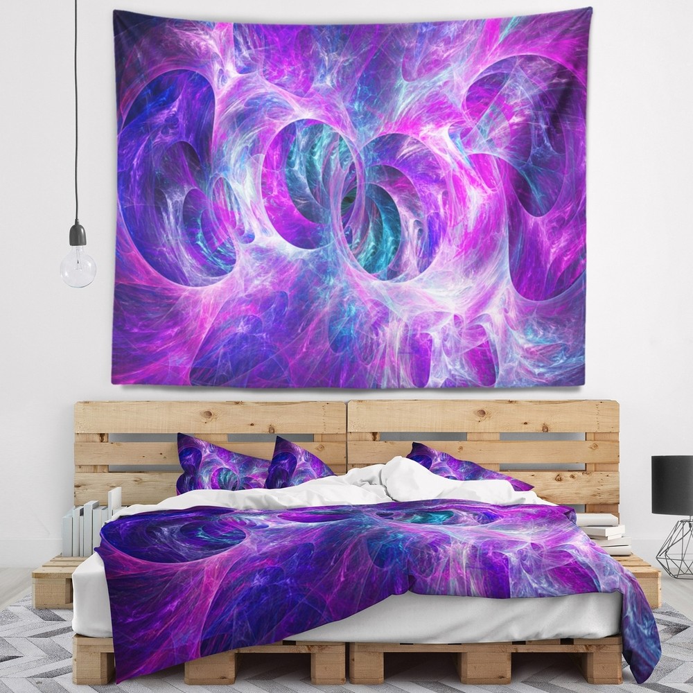Designart 'Snow Purple Fractal Texture' Abstract Wall  Small