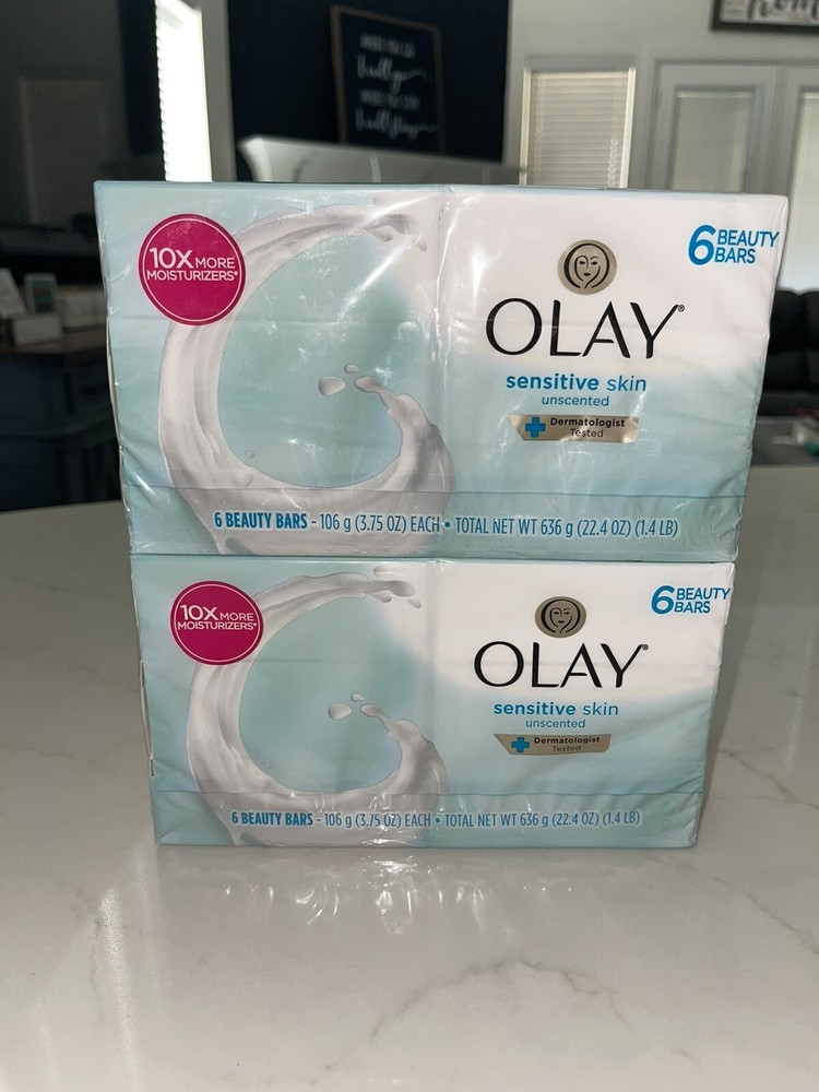 Olay Sensitive Skin Discontinued Beauty Bars Soap 3.75oz Each New Sealed 12 Bars