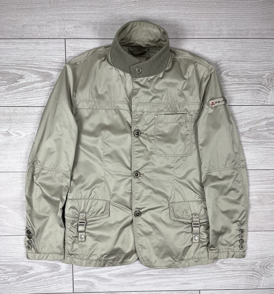 Peuterey Nylon Beige Button Overshirt Jacket Size L Mens