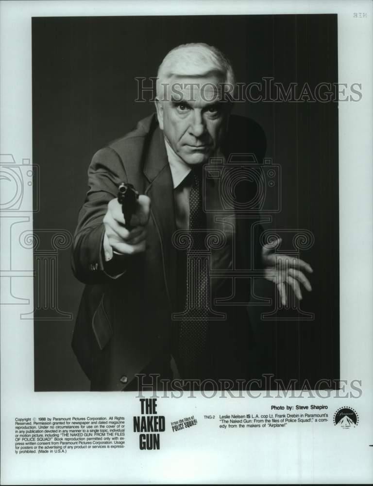 1988 Press Photo Actor Leslie Nielsen Starring in 