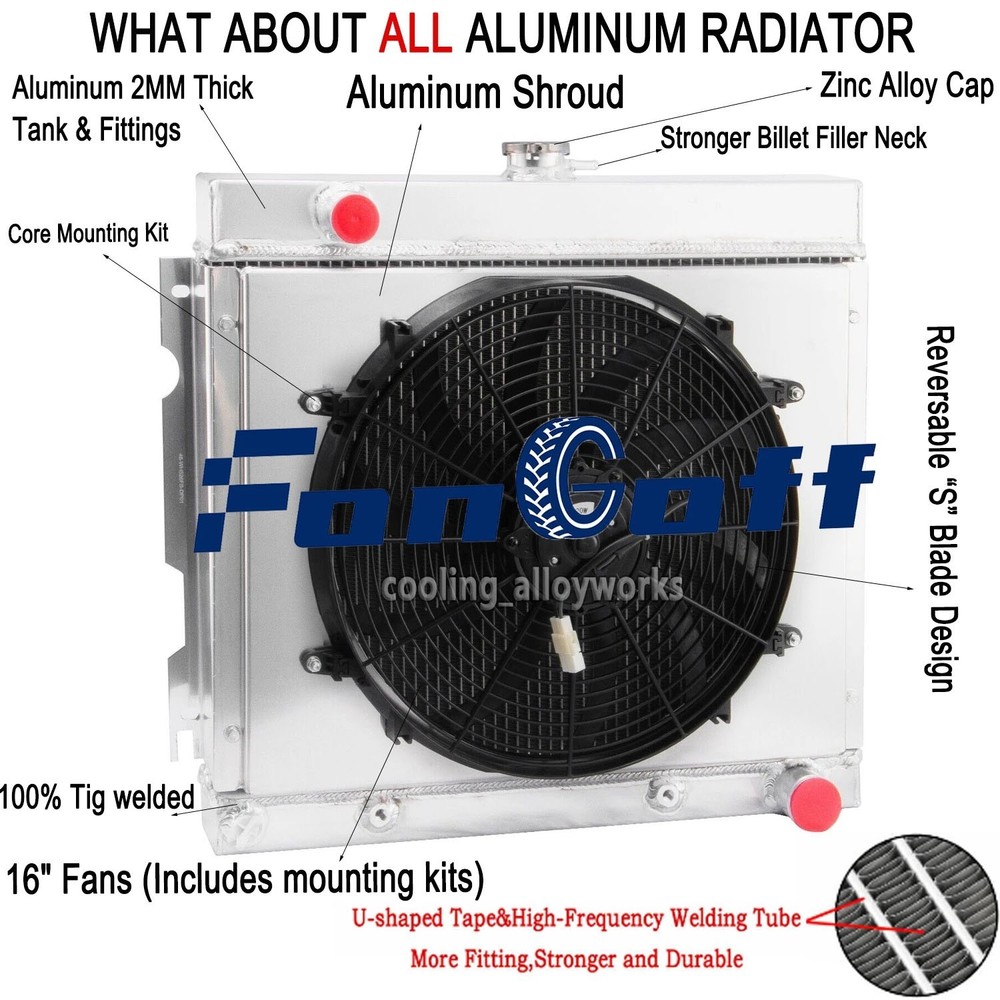 3Rows Radiator+Shroud Fan Fit 1970-1972 Dodge Dart /Plymouth Duster 5.2L 5.6L AT