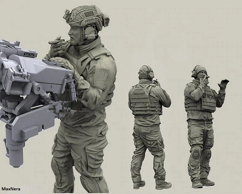 Unpainted 1/35 1pcs Modern US Army Soldier Resin Figure Model Kit Unassembled