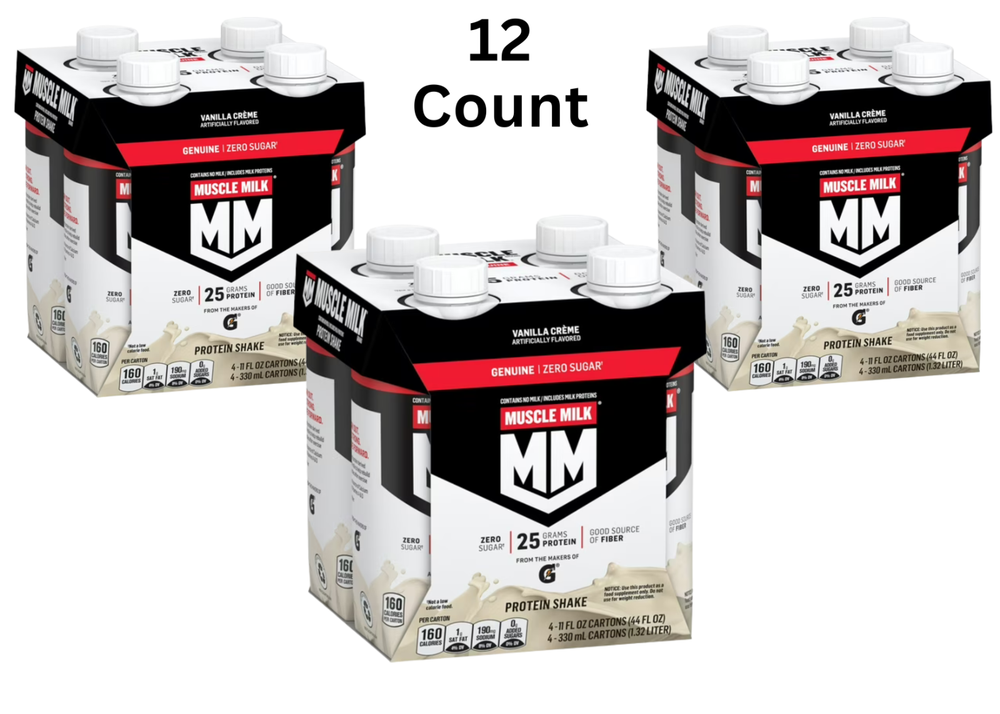 12 Pk Muscle Milk Genuine Protein Shake Vanilla Creme, 11 fl oz , 12 Count