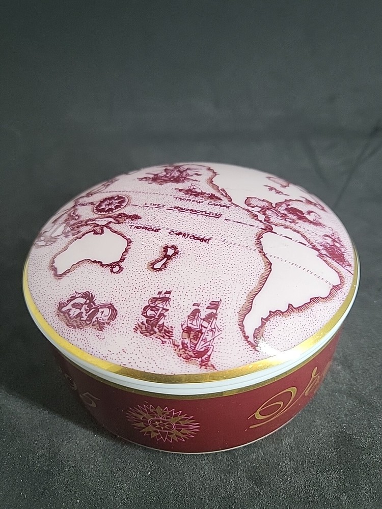 Tiffany & Co World Map Lidded Box Cunard Royal Viking Voyage Of The Navigators