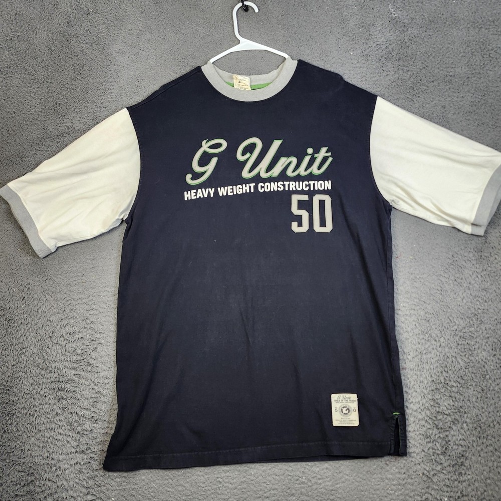 Vintage G Unit Shirt Mens XL Black Gray Heavy Weight Construction 50 Tools 2000s