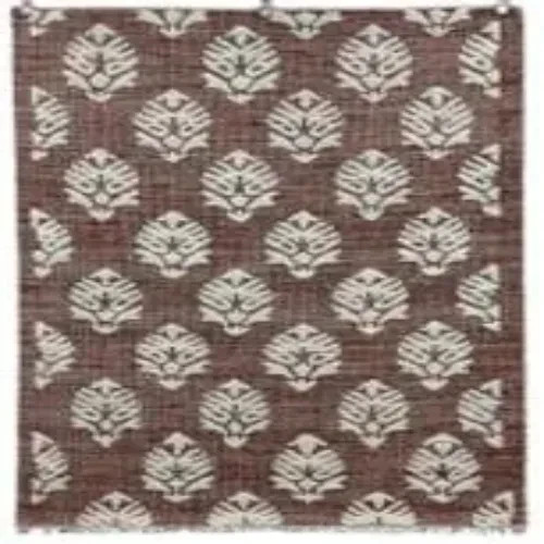 Hand Knotted Wool and Jute Rug Rose White Geometric Floral Area Rug Boho Artisan